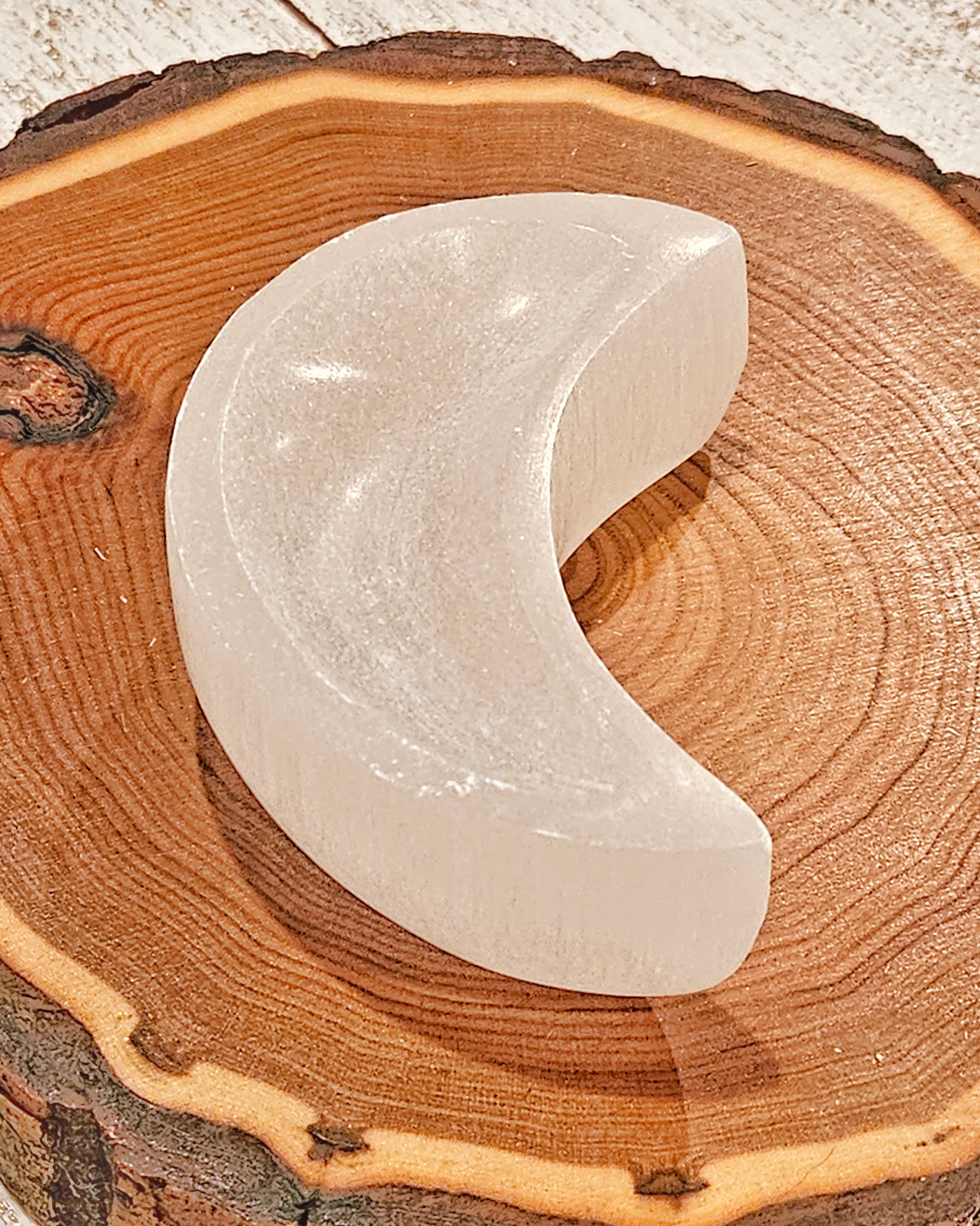 Selenite Moon Shaped Bowl