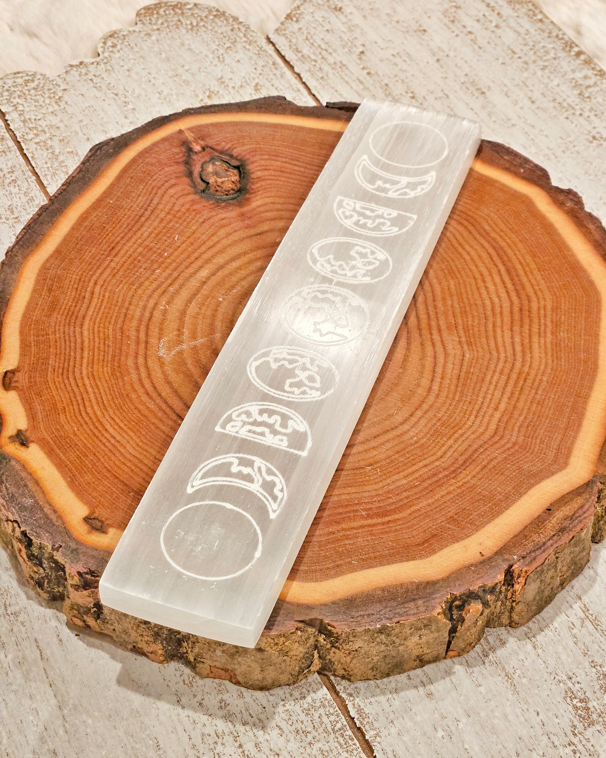 Moon Phase Selenite Slab