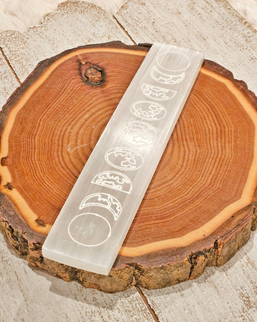 Moon Phase Selenite Slab