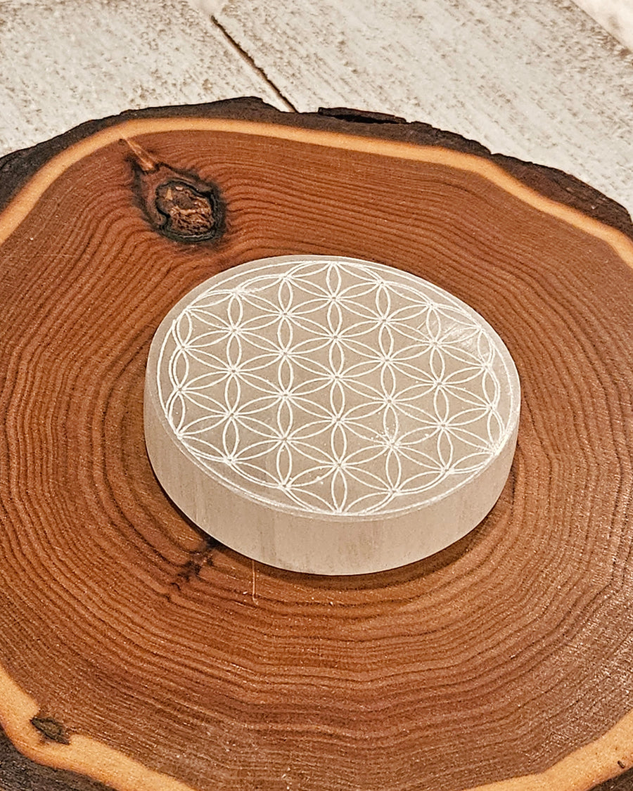 Selenite Mandala Disk