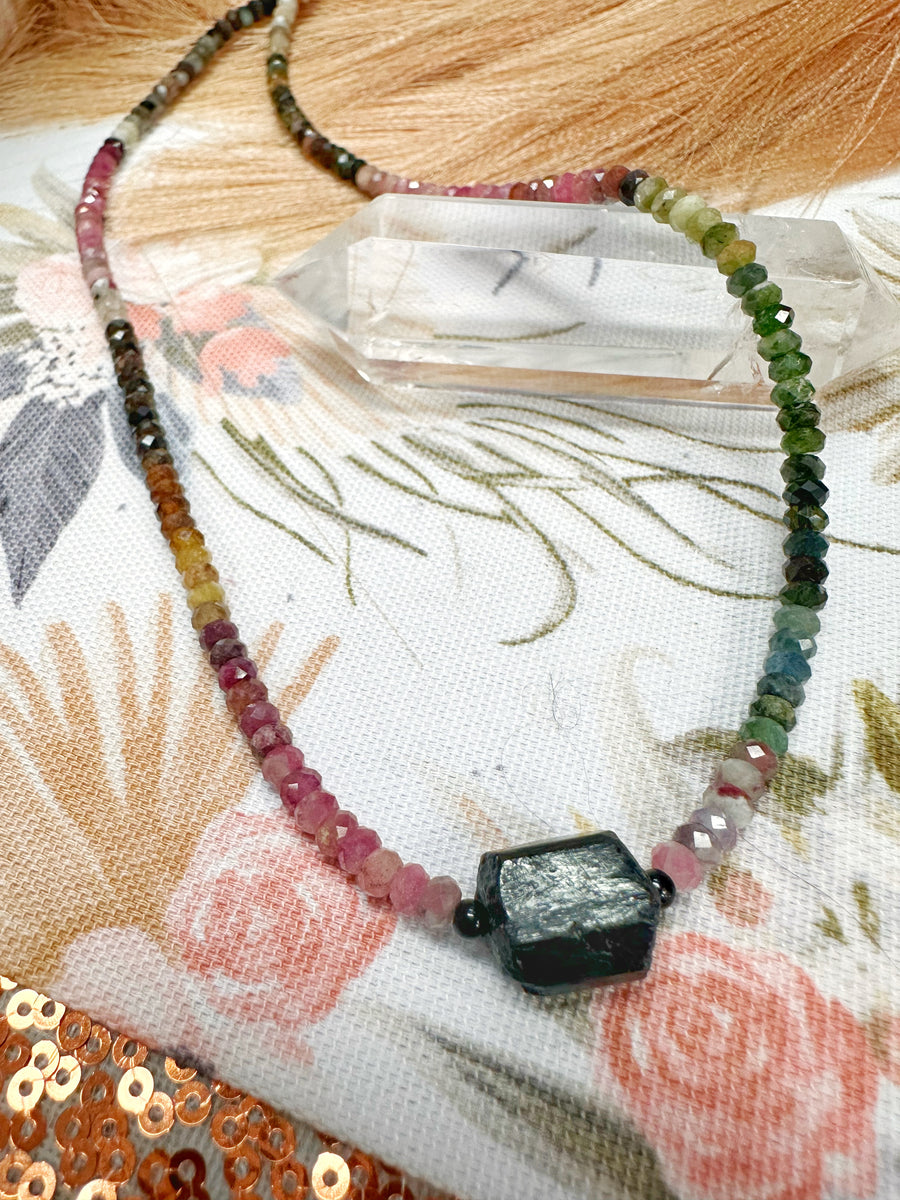 Multi-faceted Tourmaline Necklace