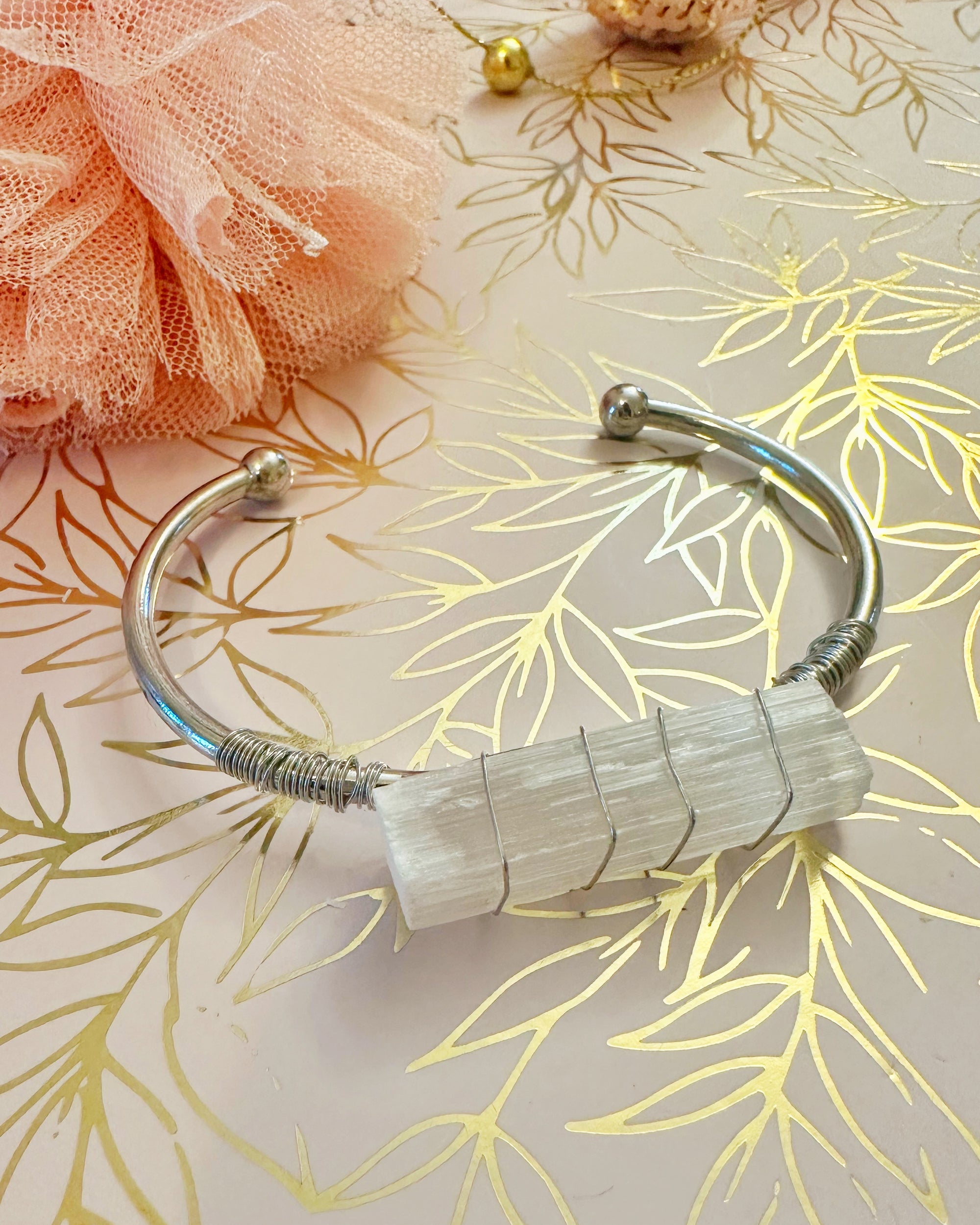 Wrapped Selenite Bracelet