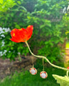 Red Blossom Mirror Earrings