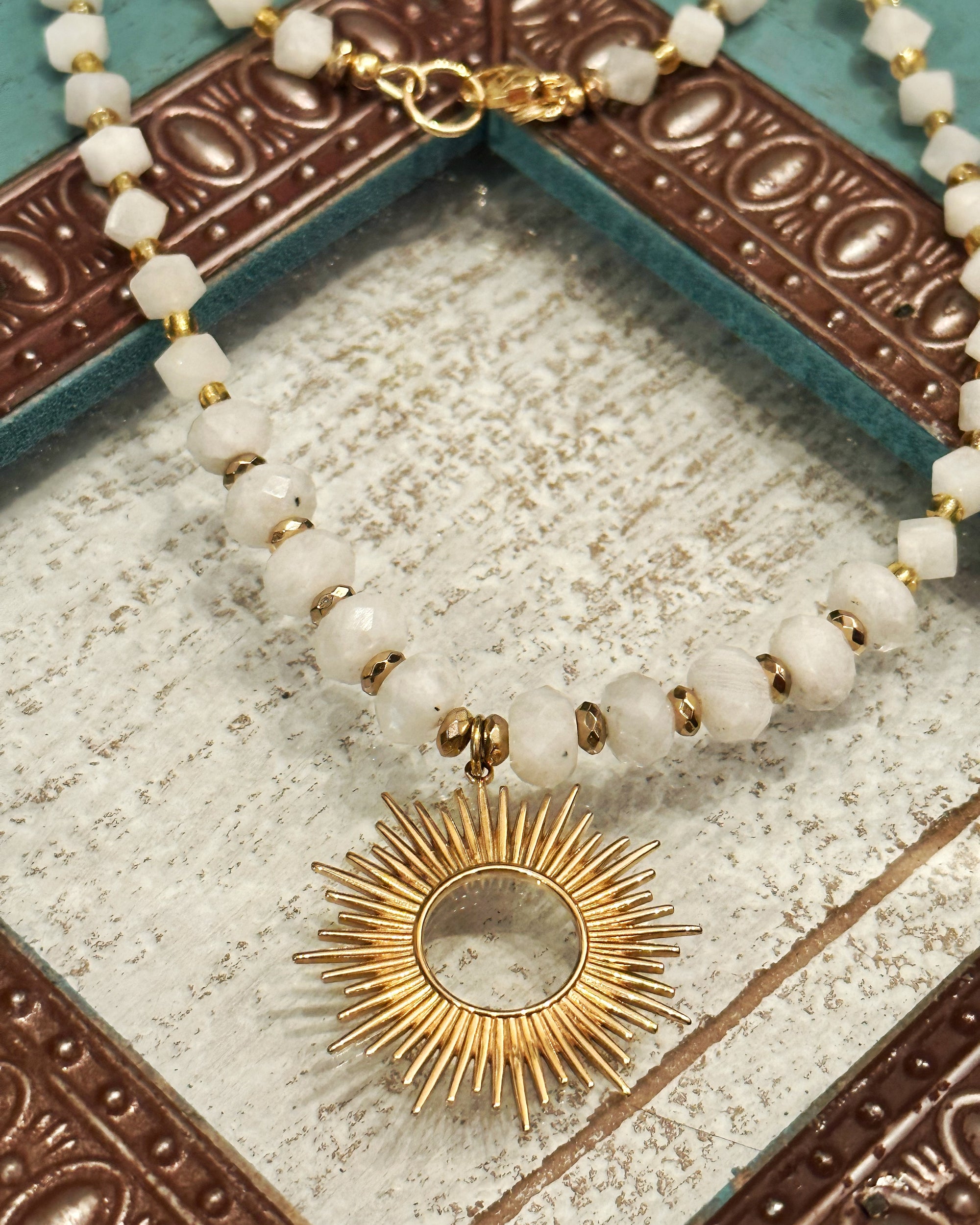 Moonstone Sunburst Necklace
