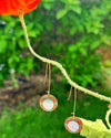 Coral and Green Mirror Earrings