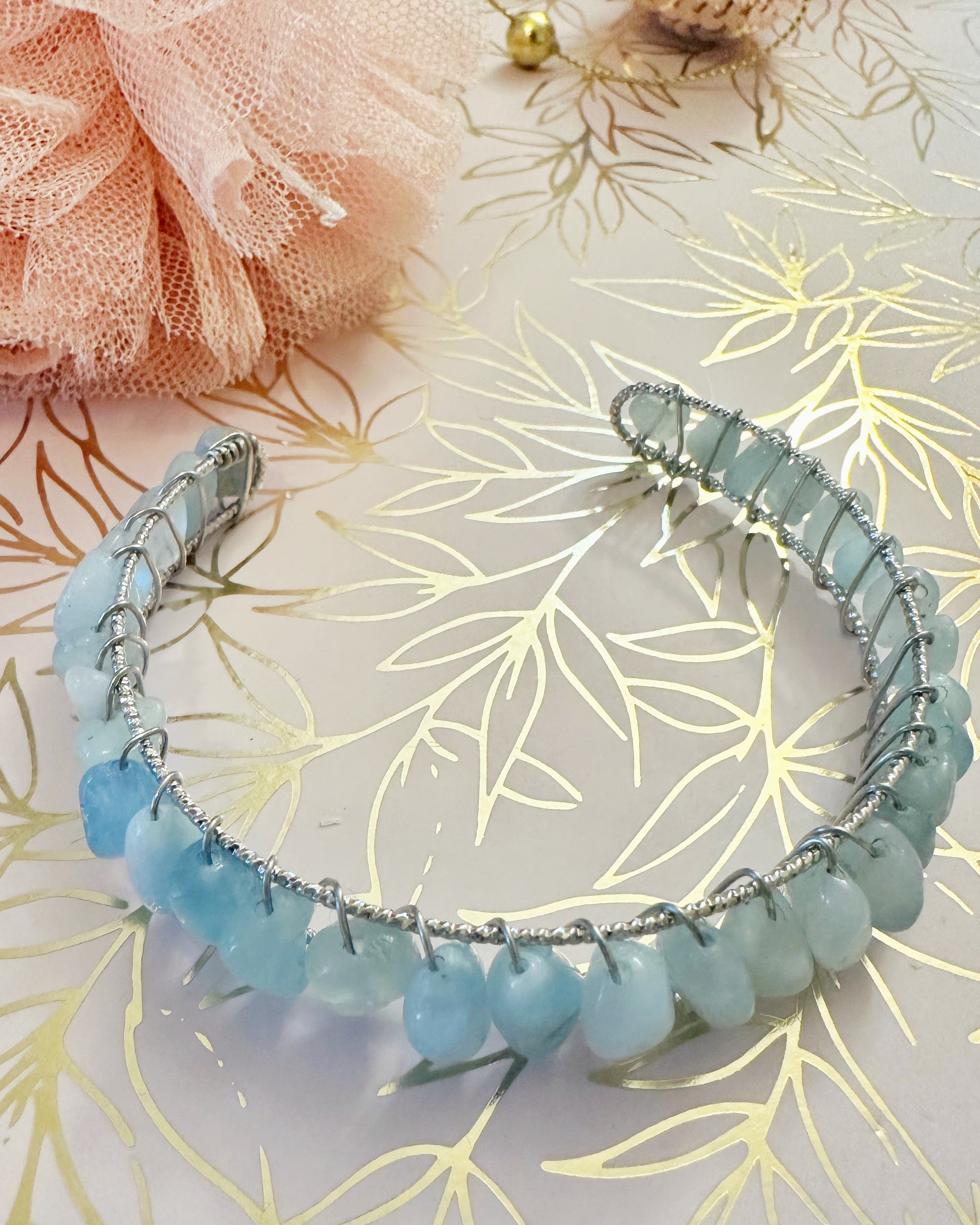 Wrapped Aquamarine Bracelet
