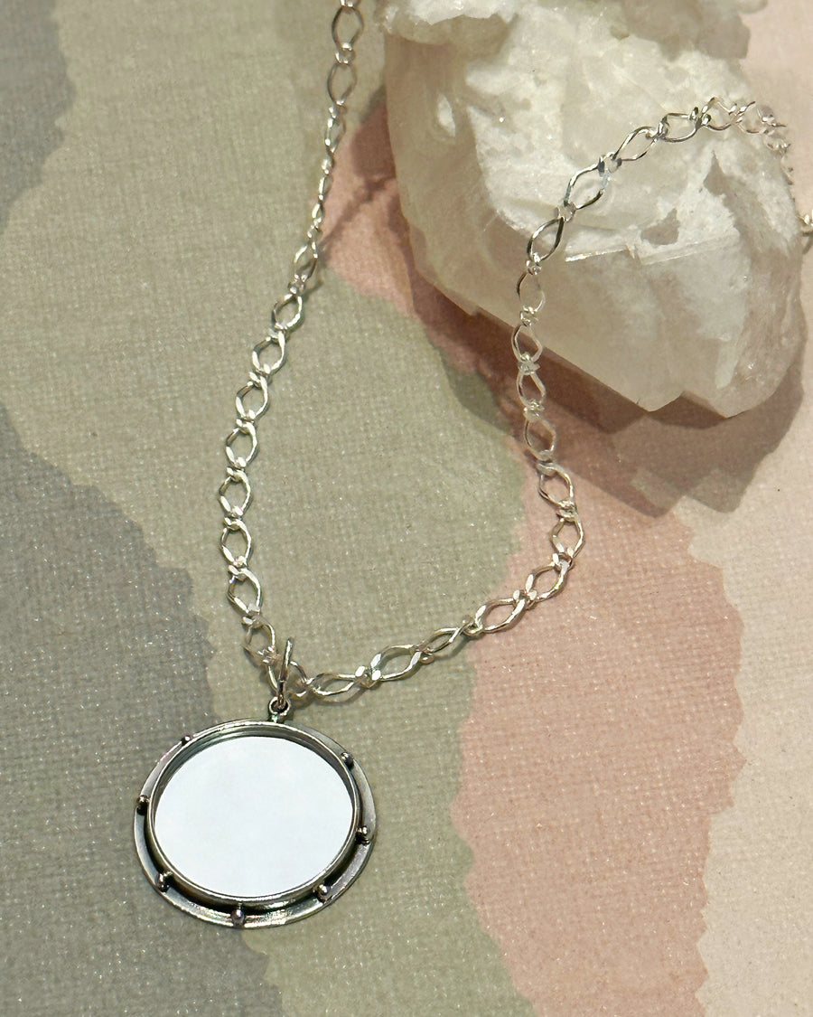 Orb Sterling Silver Mirror Necklace