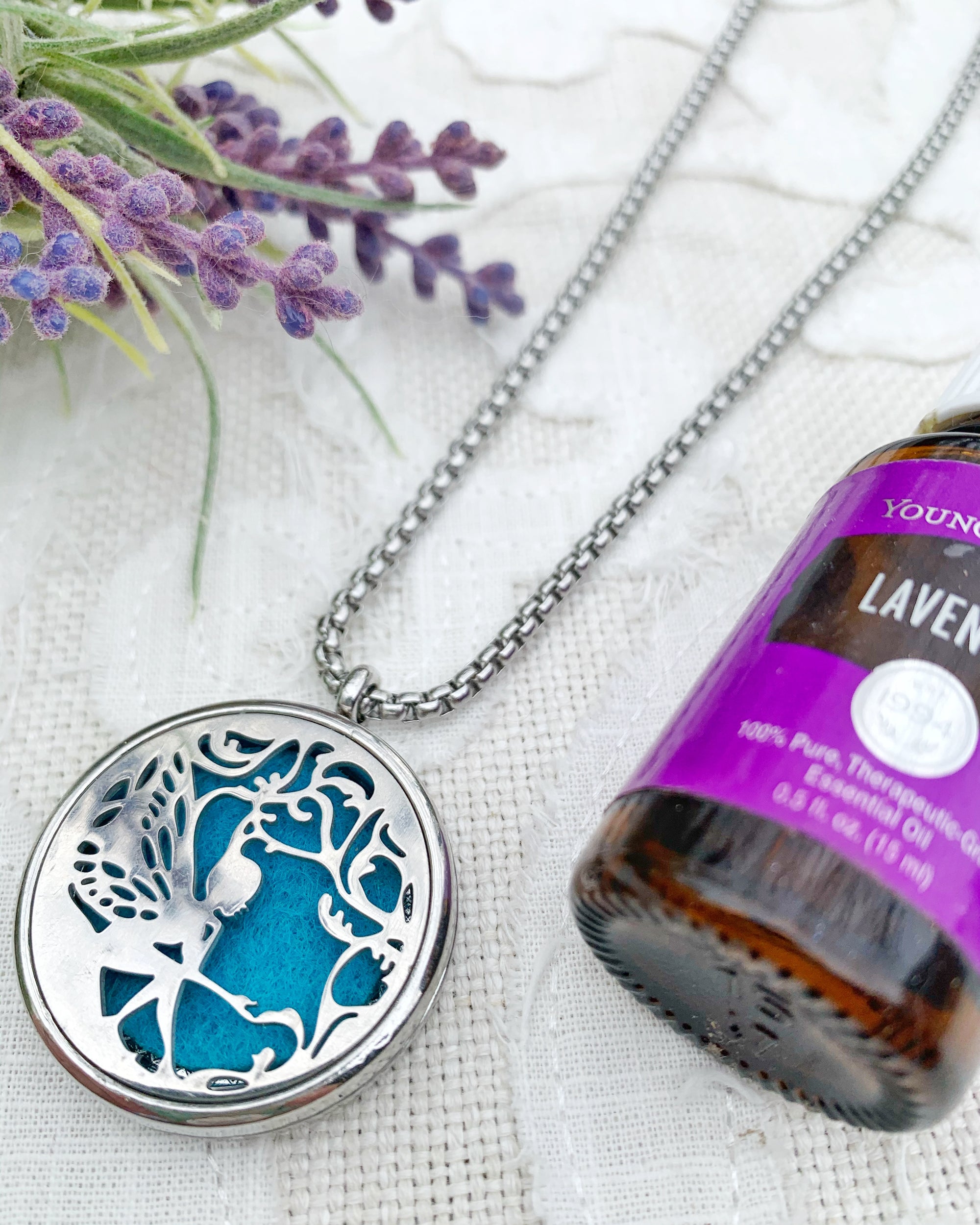 Teal Fairy Aromatherapy Necklace