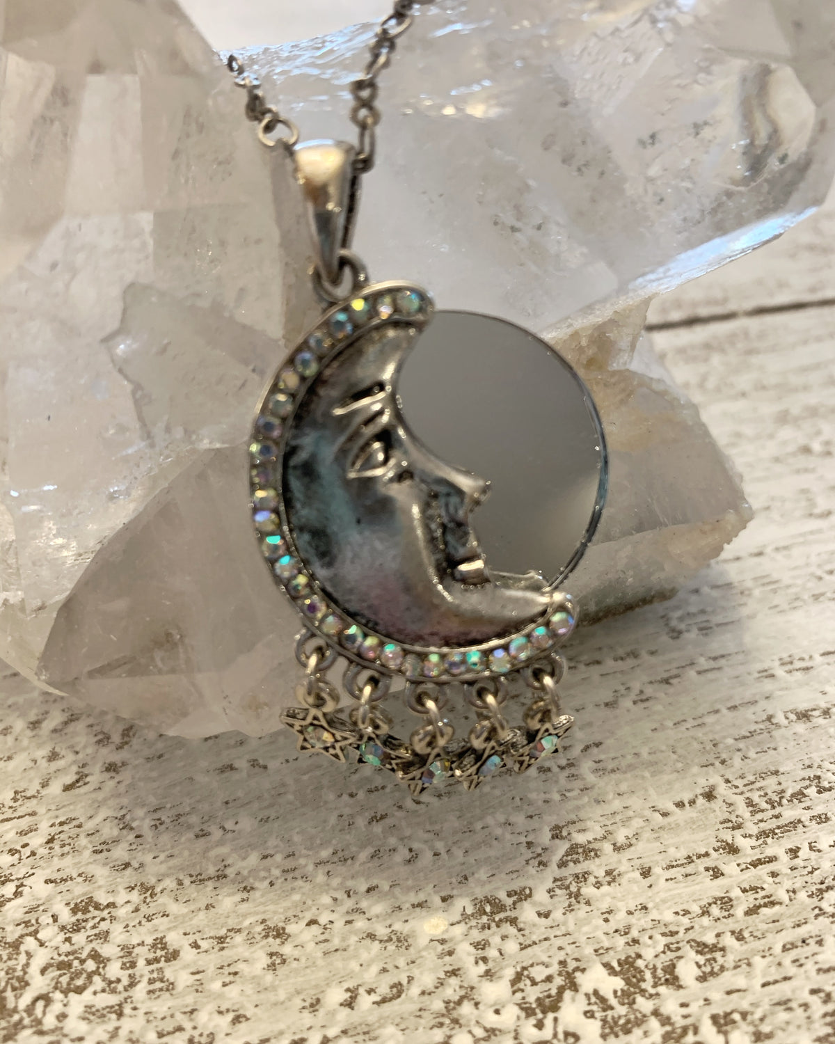 Multi Drop Moon Mirror Necklace