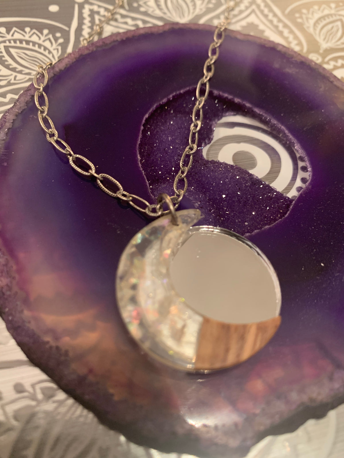 Mystic Moon Opalescent Mirror Necklace