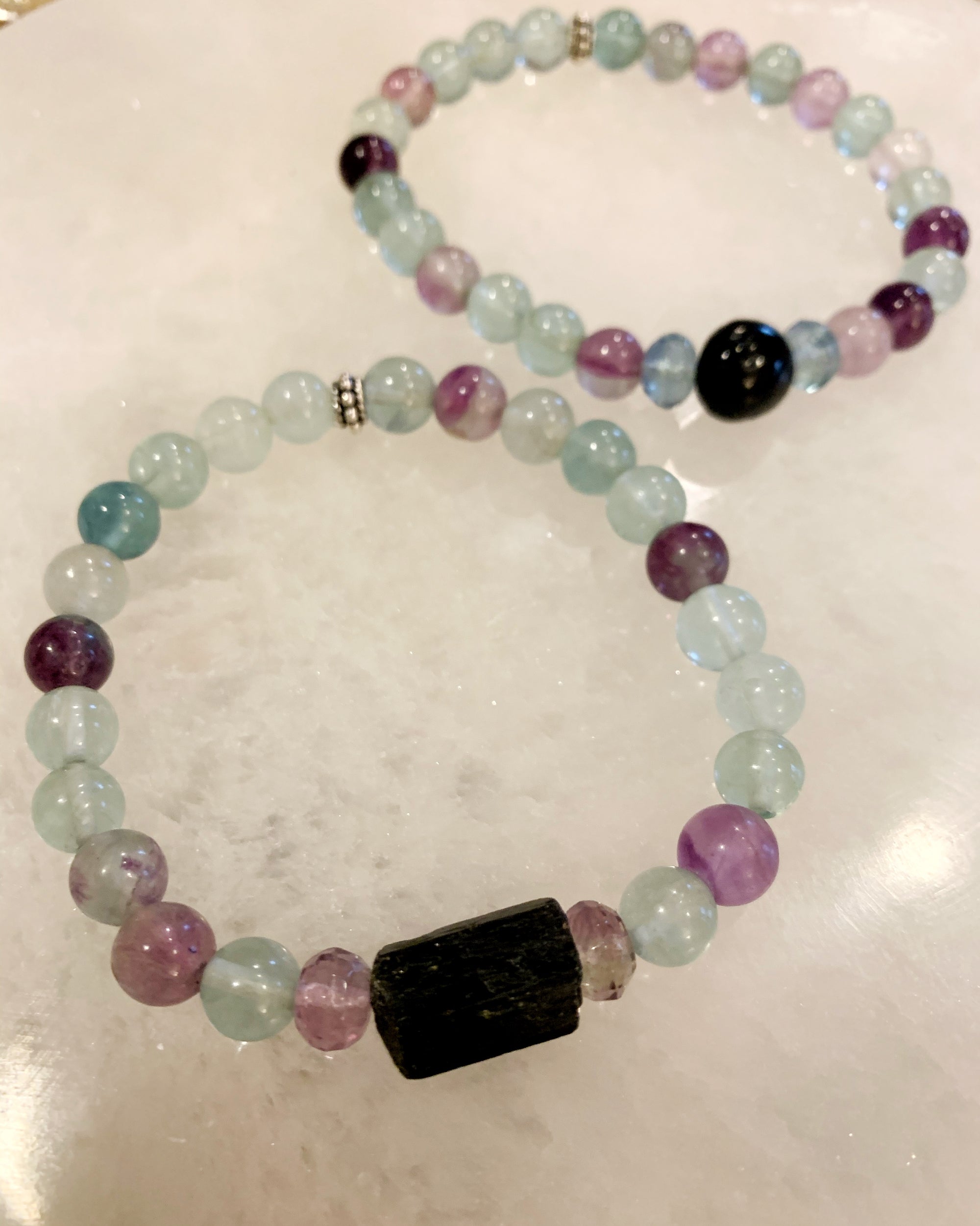 Tourmaline and Fluorite Bracelet