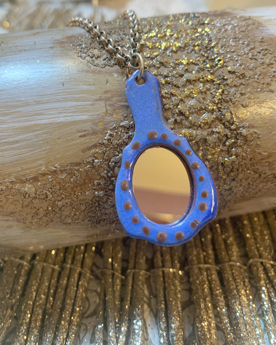 Periwinkle Hand Held Mirror Necklace