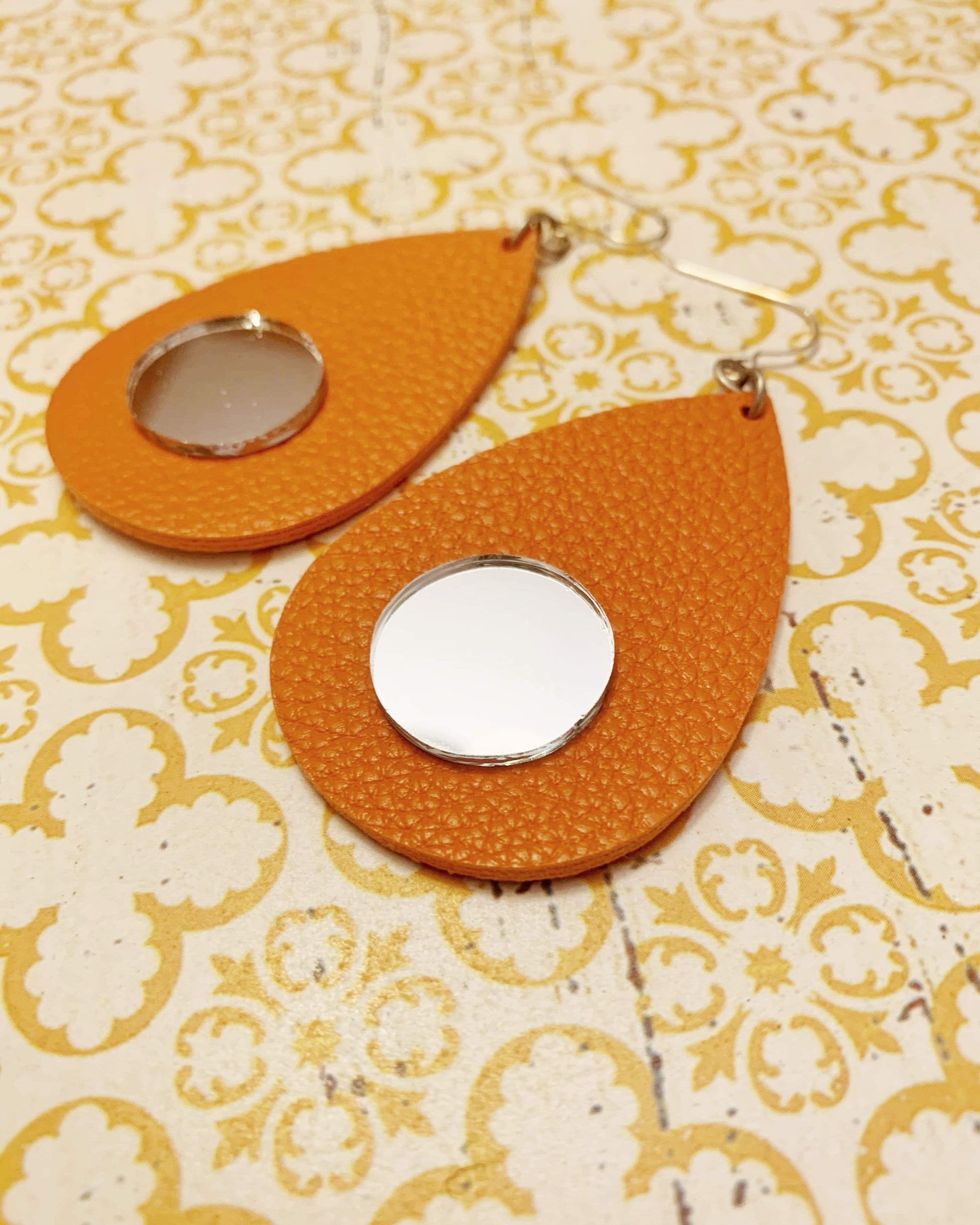 Coral Mirror Earrings