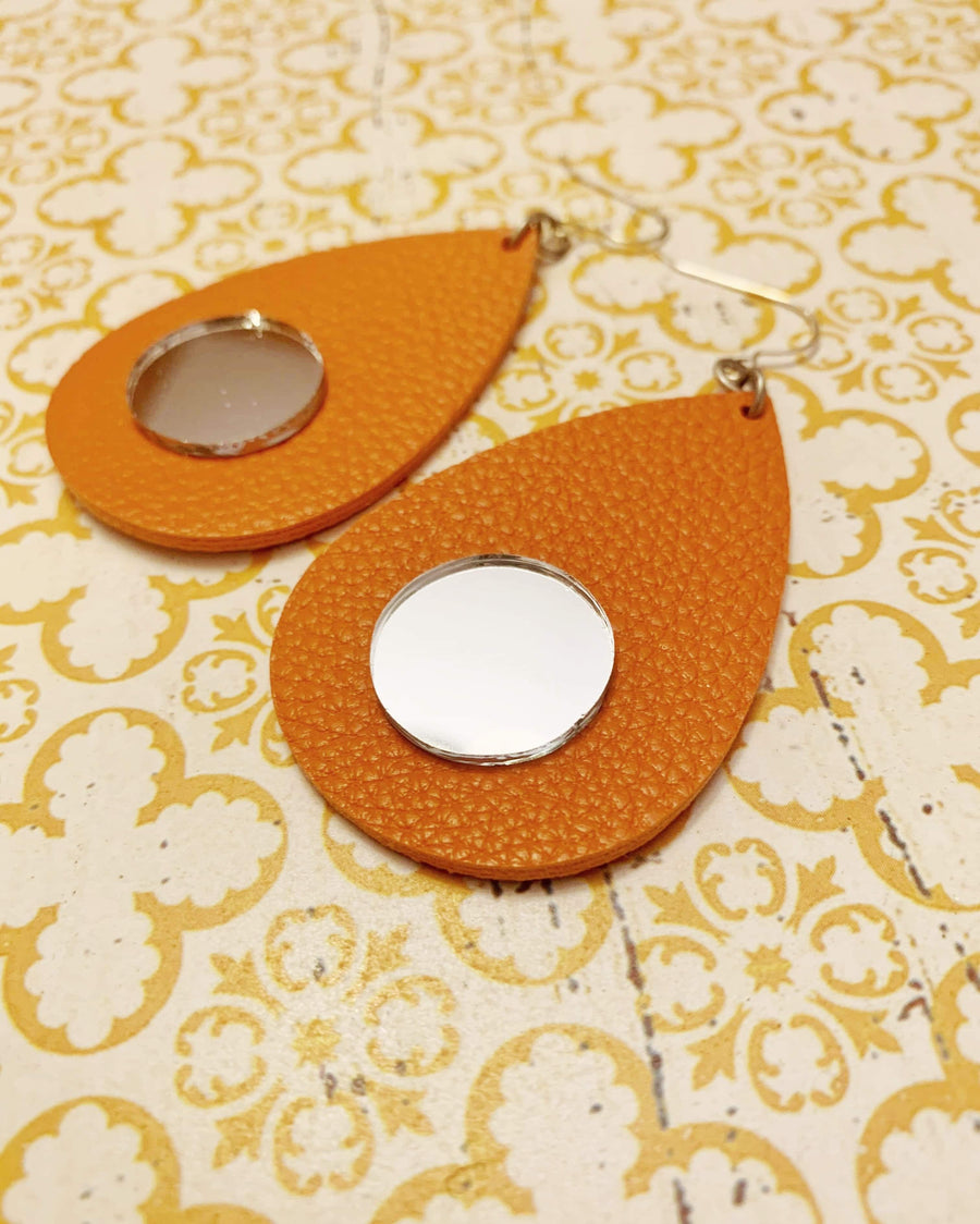 Coral Mirror Earrings