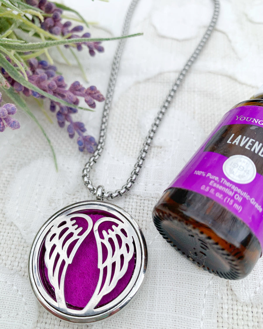 Fuchsia Angel Aromatherapy Necklace