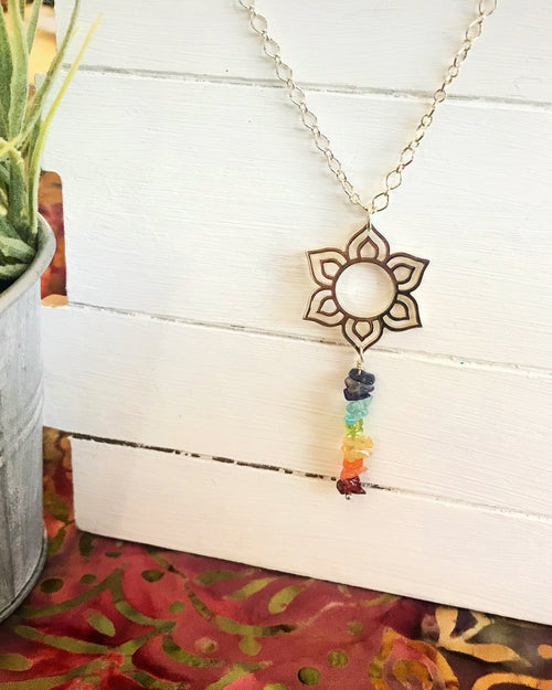 Lotus Chakra Necklace Sterling Silver