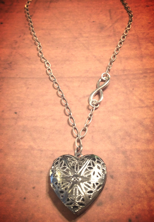 Silver Heart Aromatherapy Necklace