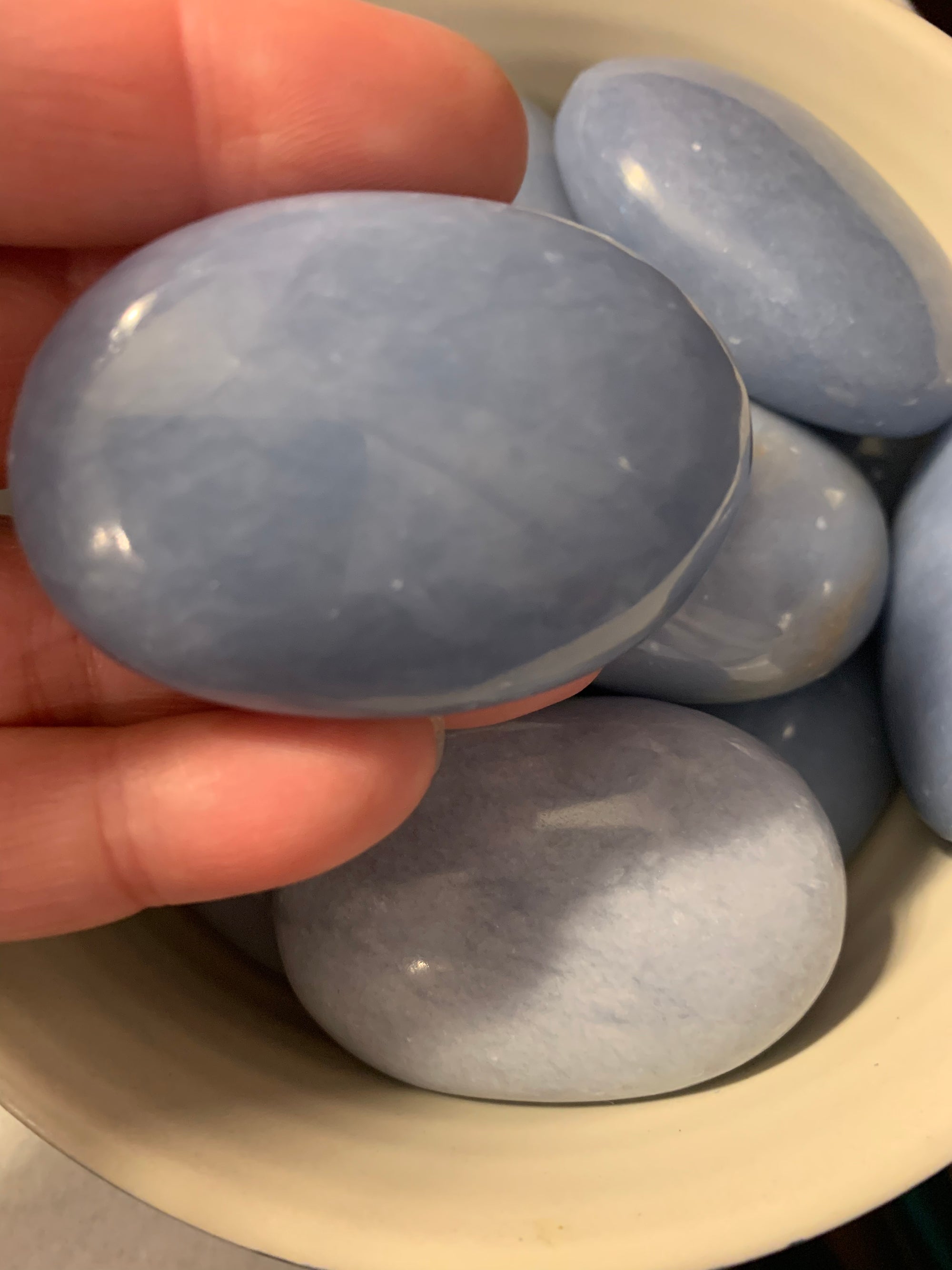 Angelite Palm Stones