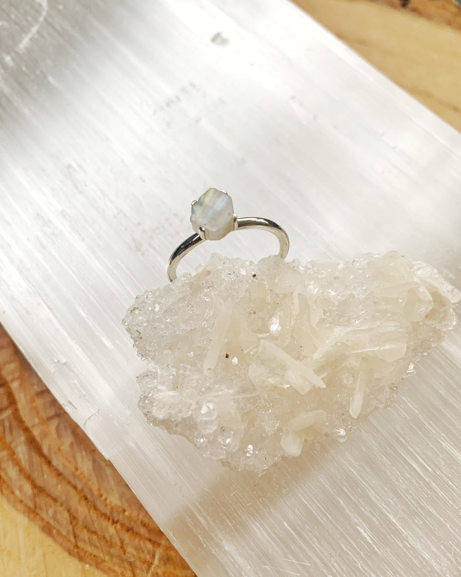 Rainbow Moonstone Ring