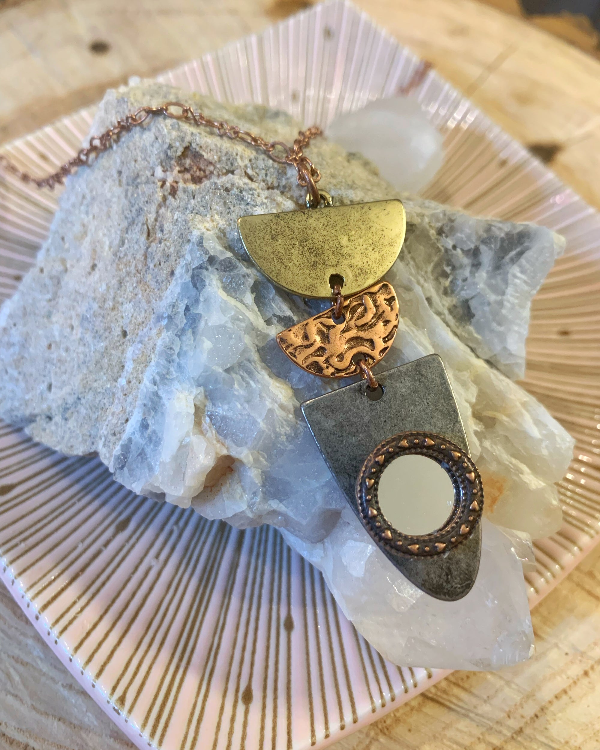 Multi Metal Mirror Necklace