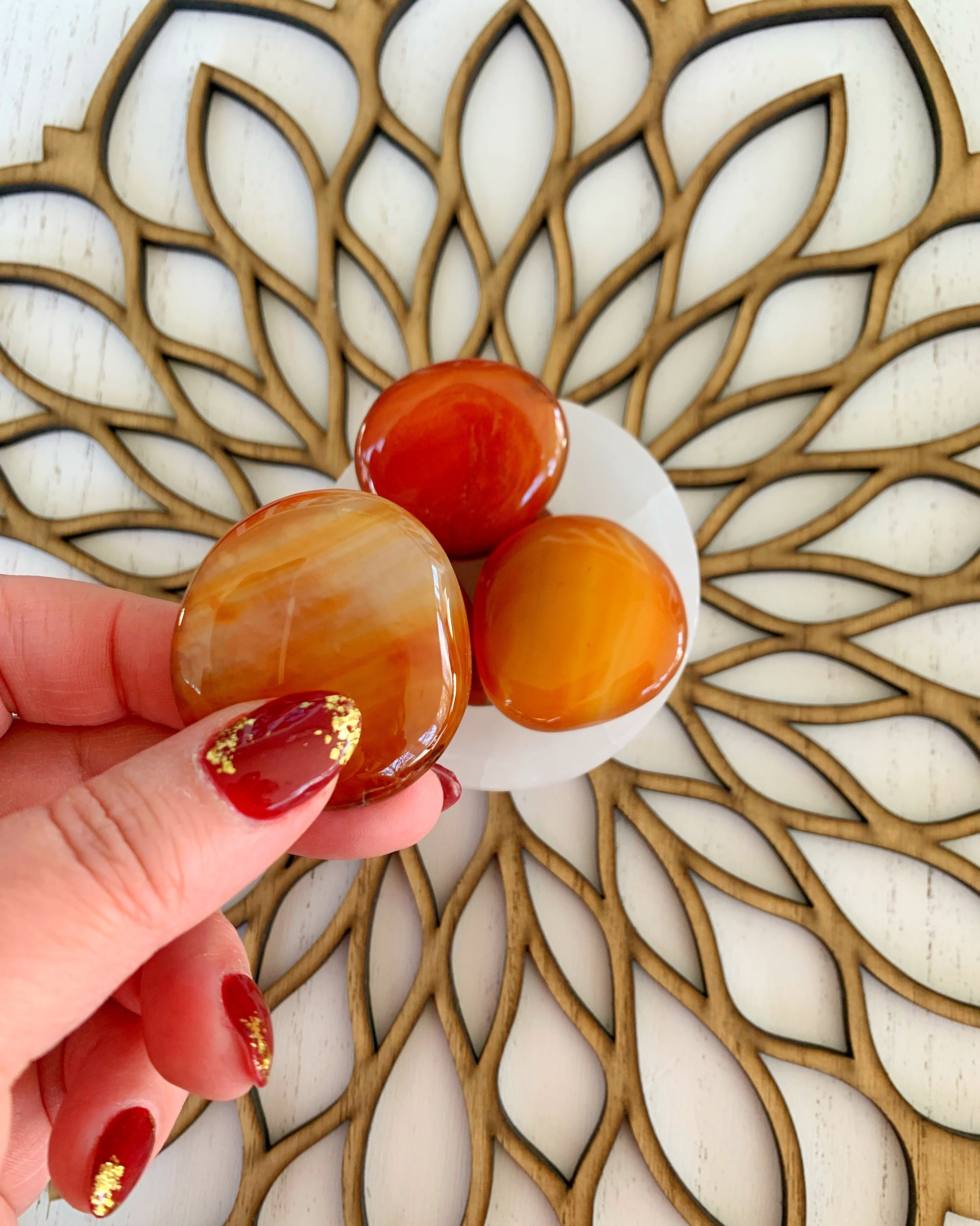 Carnelian Palm Stones