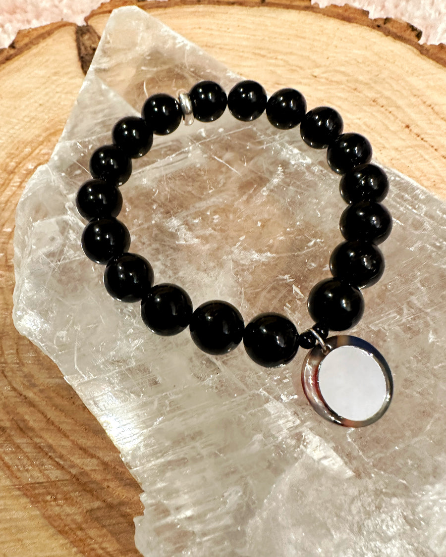 Black Tourmaline Mirror Bracelet
