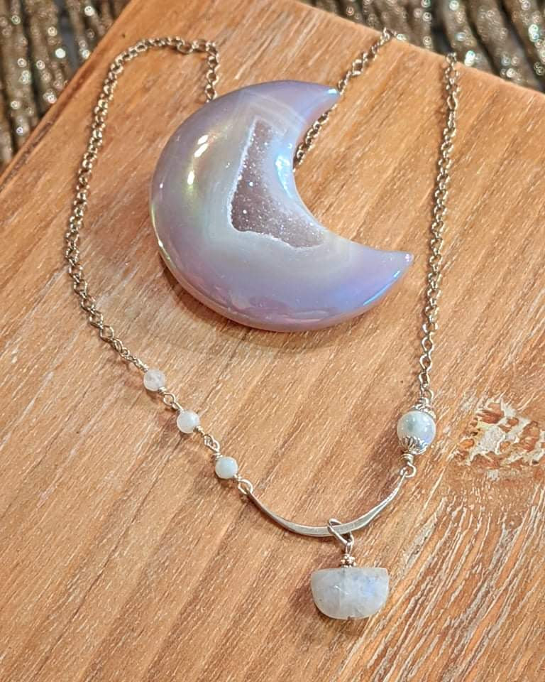 Moonstone Phases Sterling Necklace
